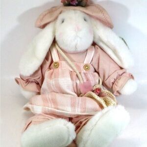 DDBOT LORA BUNNY RABBIT Russ Berrie vintage plush dress pink